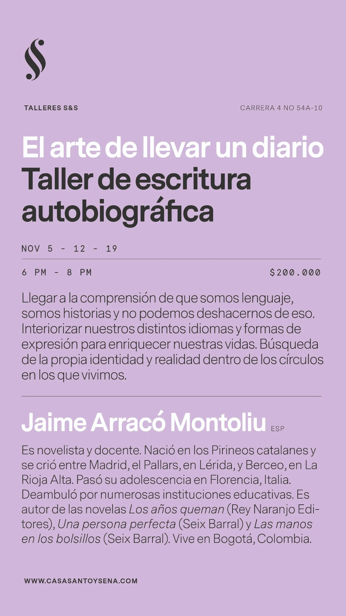 El arte de llevar un diario. Taller de escritura autobiográfica