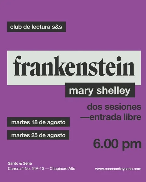Club de lectura S&S: Frankenstein — dos sesiones
