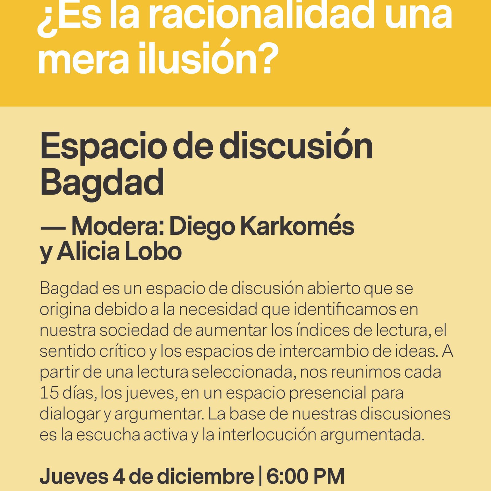 Conversatorio «¿Es la racionalidad una mera ilusión»